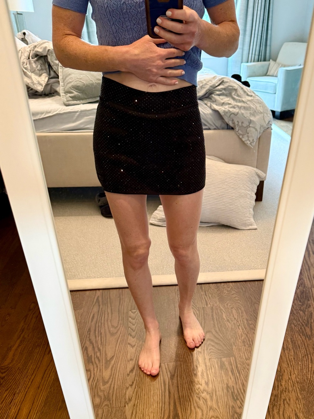 Kith Black Mini Skirt with Sparkle Accents